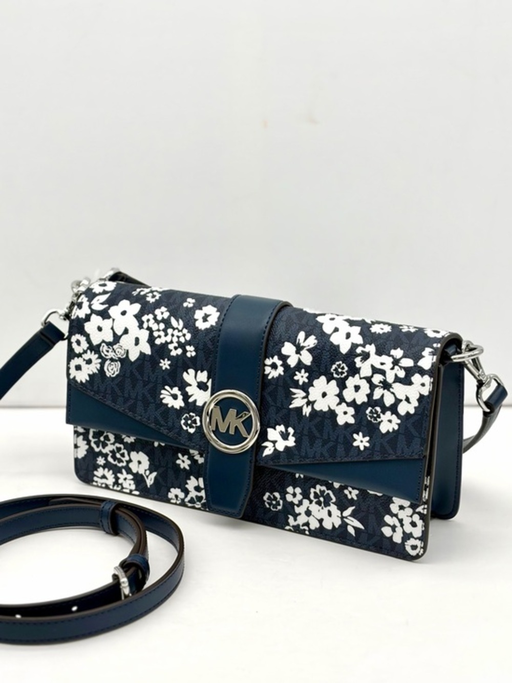 Michael Kors Greenwich Medium Flower Logo Convertible Shoulder Crossbody Bag